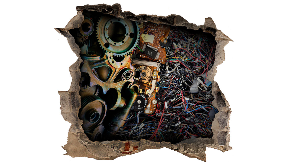 Cogs and wires close up design work in the Makerplace