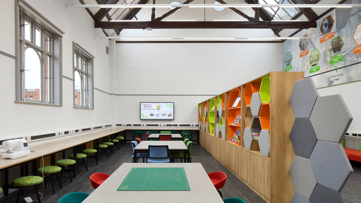 Darlington Library bright interior study area