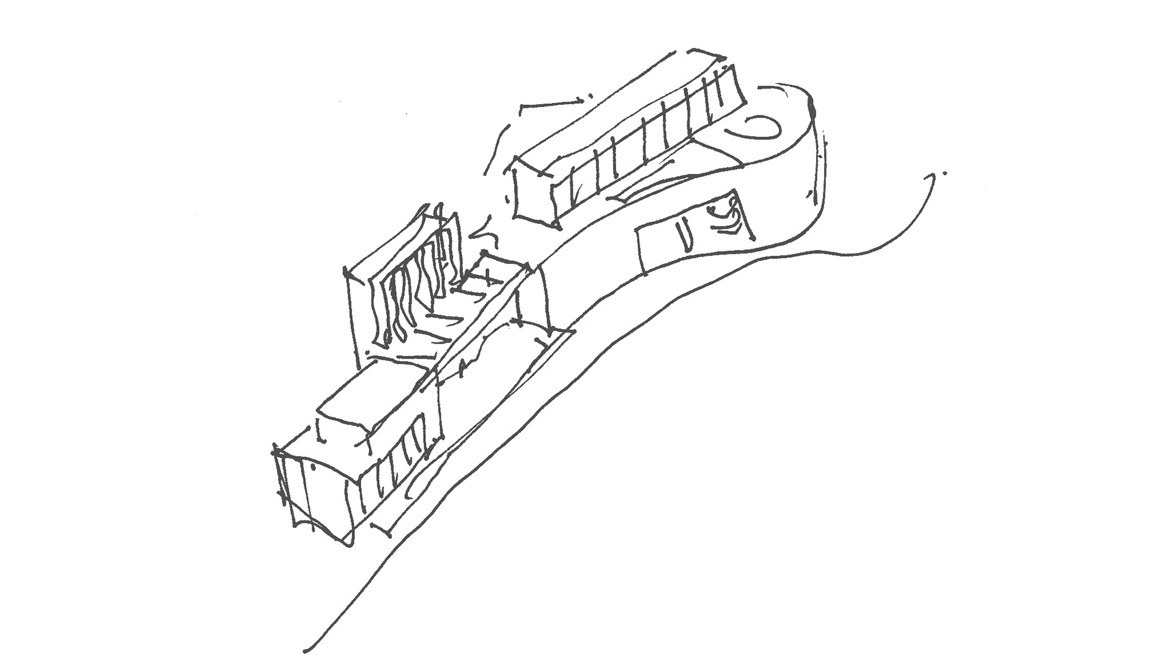 Keith Williams architect's sketch of De Valera Library