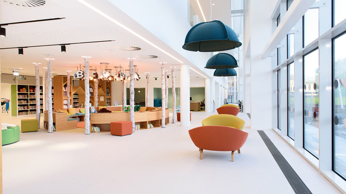 Spacious children's area inside Nottingham Central Library