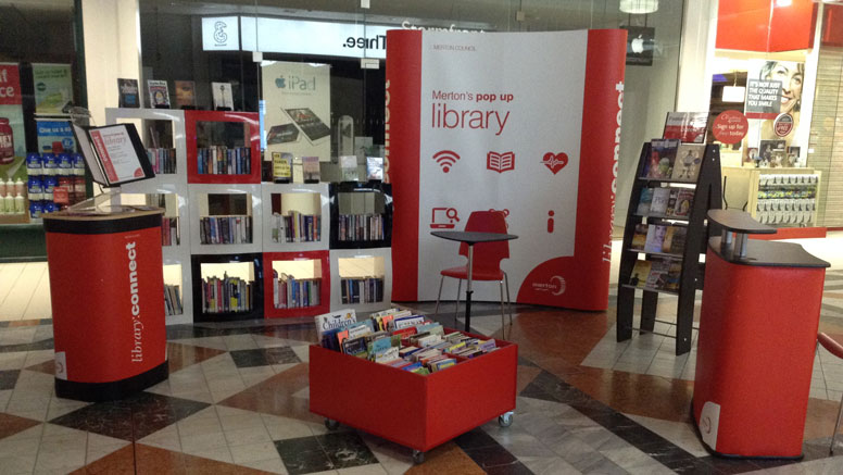 Merton's Pop-up library in shopping centre