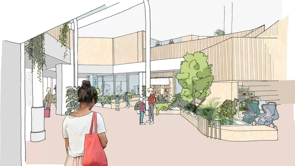 A drawing showing Herefordshire Councils plans for a new Hereford Library