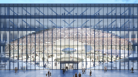 undefinedTianjin Binhai library at night