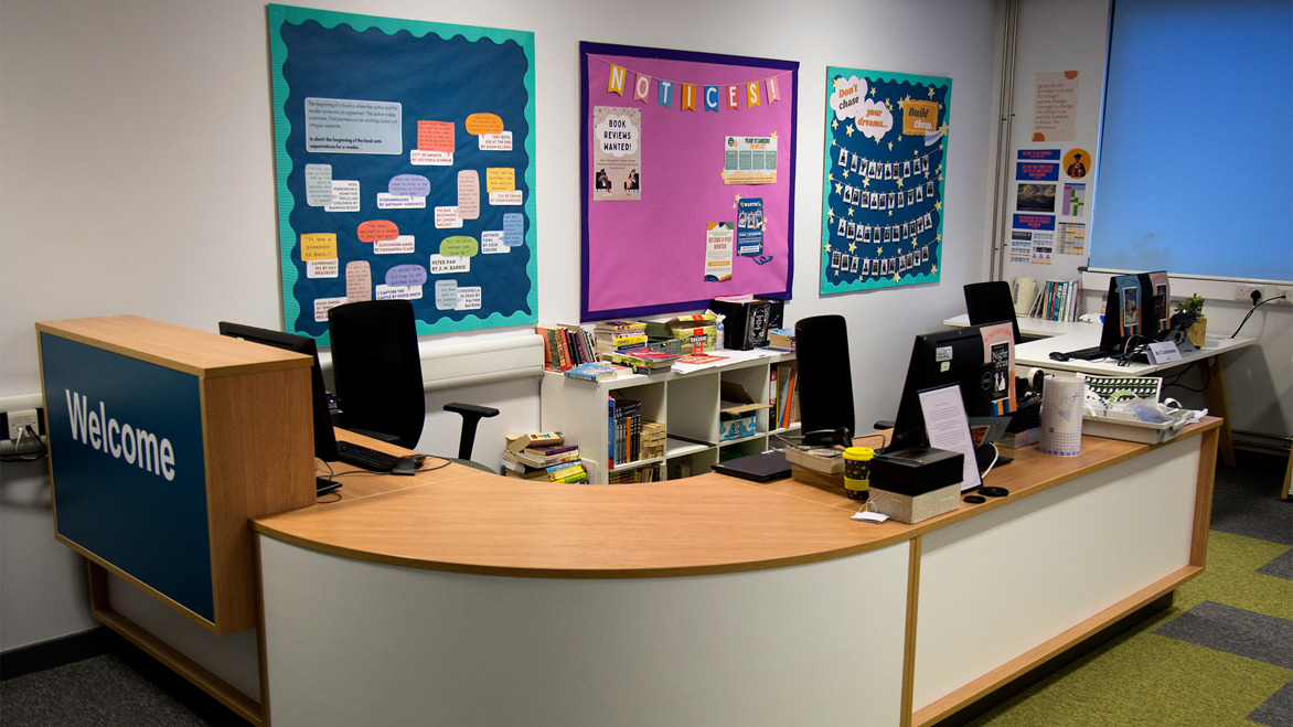 New reception area in the Ruth Gorse Academy library