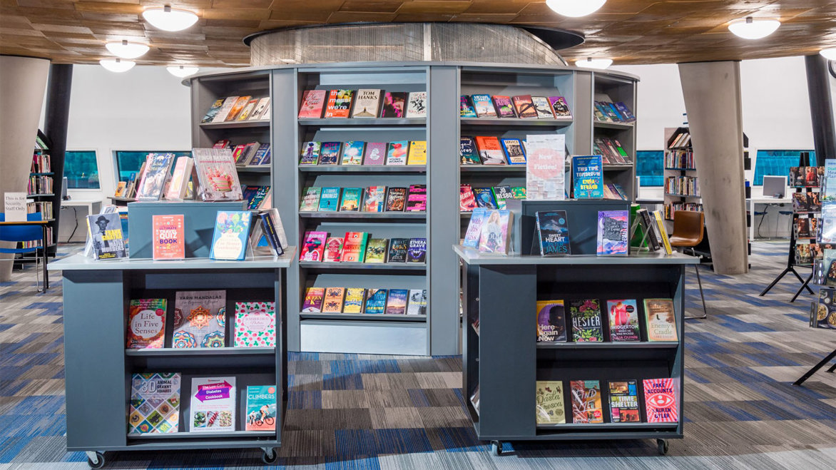 Peckham Library modern bookshelves