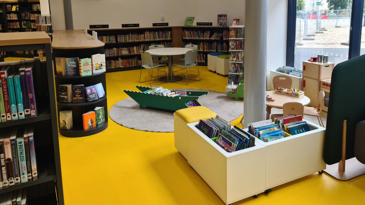 Macmillan Hub interior children's library