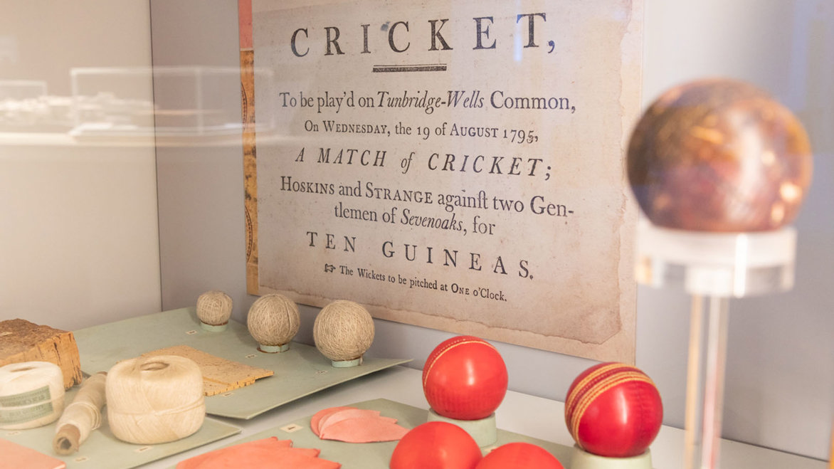 Cricket memorabilia exhibition in The Amelia Scott building