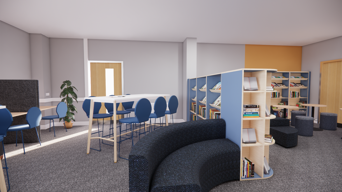 Streetly Academy study area 3d design render 