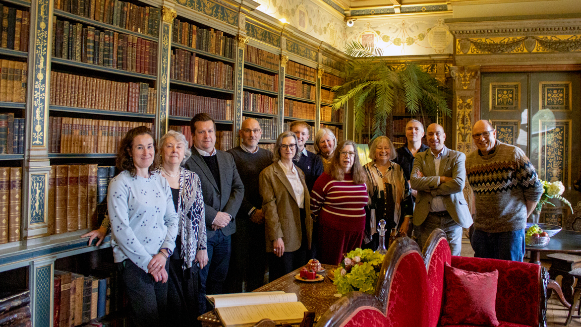 Sponsors Meeting Group in the Italian library at Warwick Castle