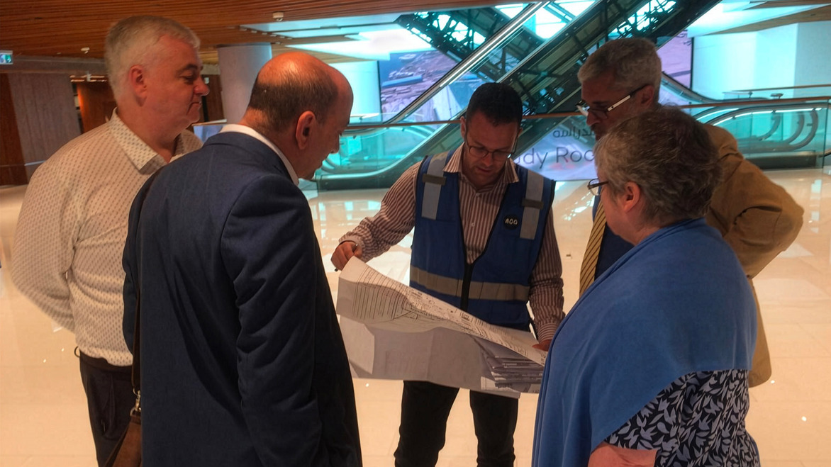 Ayub Khan With Sue Mckenzie at The Mohammed Bin Rashid Library, Dubai